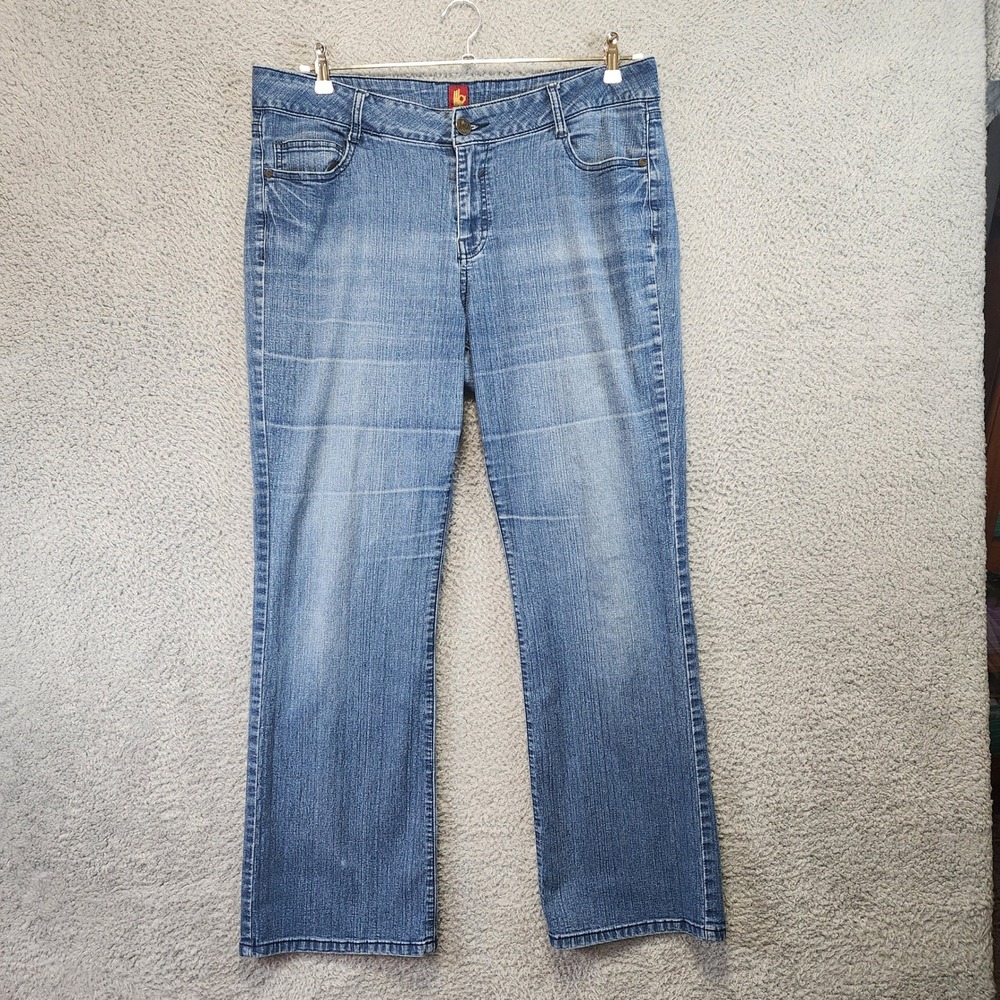 Ooh La La Bootleg Jeans Womens 16 (Fits 37x31.5)‎ Medium Wash High Rise Casual